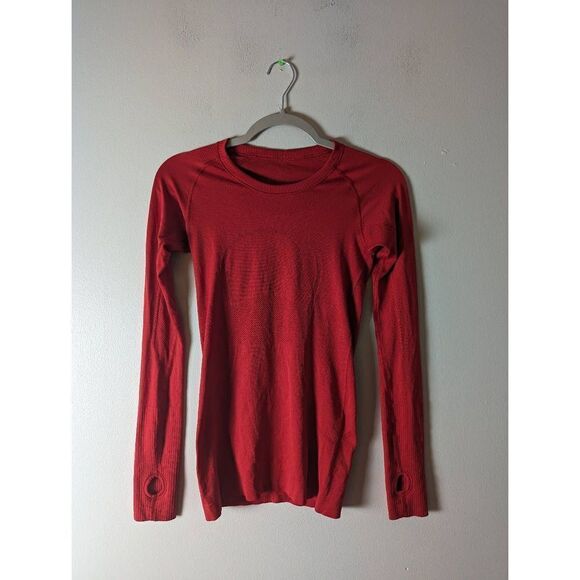 LULULEMON ATHLETICA Swiftly Tech Long Sleece Crew 'Vivid Flame' Size 4 - Picture 5 of 7